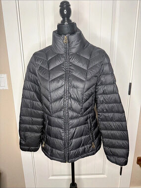 Michael Kors Packable Quilted Puffer Jacket Black Medium